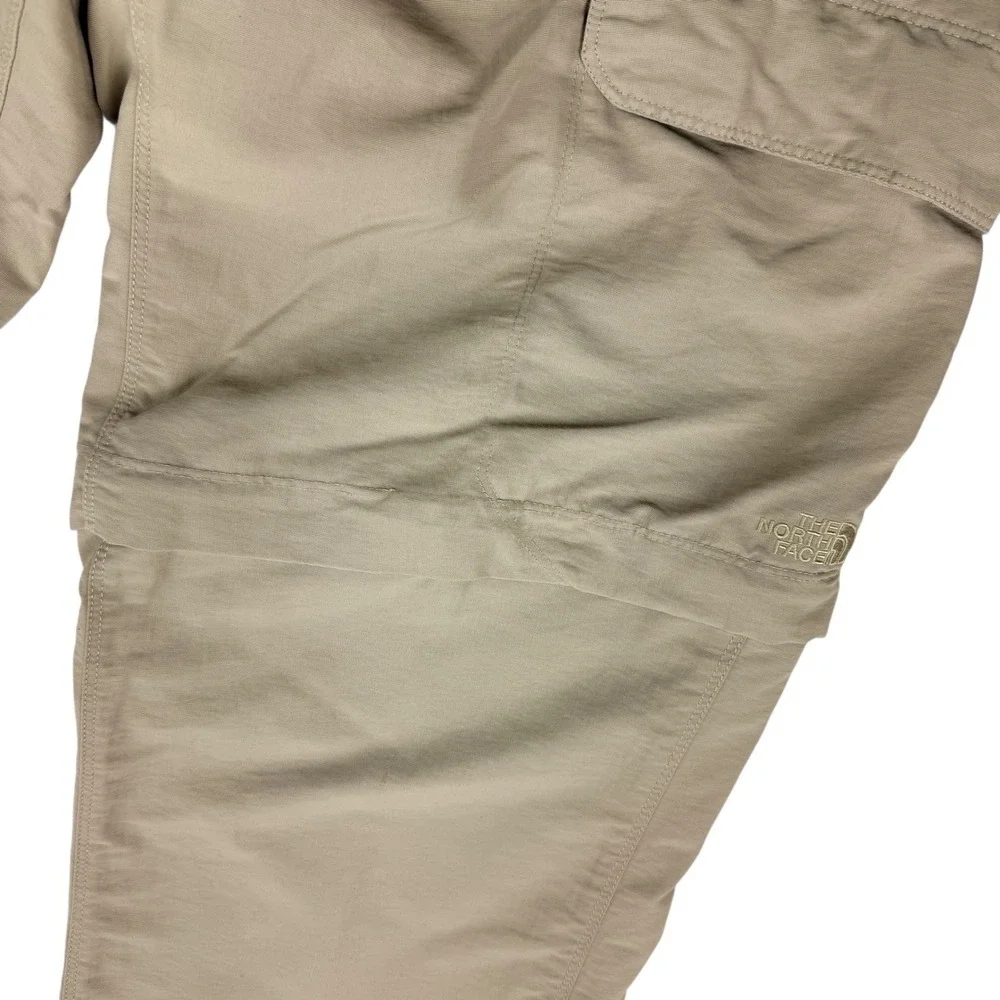 The North Face Mens Convertible Cargo Pants/Shorts Khaki Outdoor‎ Hiking Size L